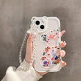 thumbnail image 2 of for iPhone 12 pro Case Clear Cute Flower Bear with Pearl Chain for Girls with Bear Ears Soft TPU Shockproof Protective Girly -Flower Bear, 2 of 13