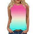 thumbnail image 1 of Snorda Blouses Sans Manches Mode Imprimée Confortable Respirant Col en V pour Femmes Grande Taille Tank Tops S-4TG, 1 of 4