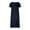 Navy, variant on Ahuyic Printed Solid Color Plus Size Dress For Women, Summer Womens' Short Sleeve Long Dresses,Women's Loose Casual Short Sleeved Dress V-Neck Pleated Long Dress