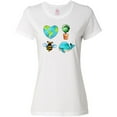 thumbnail image 3 of Inktastic Earth Day Plant a Tree Save the Bees Save the Seas Love Your Mother Women's T-Shirt, 3 of 5