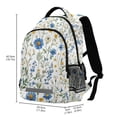 thumbnail image 2 of FORMRS Unisex Backpack Elementary School Travel Bookbag with Reflective Stripes, Blue Floral, 2 of 7