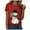 Watermelon Red, variant on larppty Women Crew Neck Cute Snowman with Hat Graphic Fall Shirts Casual Christmas Tee Family Tops (Brick Red, L)