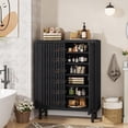 thumbnail image 4 of Tribesigns 6-Tier Bathroom Floor Cabinet, Wooden Bathroom Storage Cabinet, Large Sideboard Cabient for Bathroom/Kitchen/Living Room (Black), 4 of 7