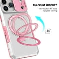 thumbnail image 4 of for iPhone 17 Pro Max Case with Camera Sliding Cover, [Compatible with MagSafe] with Magnetic Ring Kickstand, Military Grade Heavy Duty Protection Phone Case for iPhone 17 Pro Max, Pink + White, 4 of 10