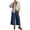 Deep Blue, variant on Women Ruffle Hem Wide Leg Jeans Mid Rise Cropped Denim Pants with Pockets M