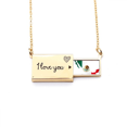 thumbnail image 1 of Red Green Mexico Map Emblem Eagle Eat Snake Letter Envelope Necklace Pendant Jewelry, 1 of 3
