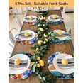 thumbnail image 4 of 13 Inch Round Placemats Set of 4, Spring Daisy Non Slip Heat Insulation PP Table Mats, Turquoise Modern Abstract Art Dots Floral Washable Place Mats for Kitchen Dining Party Table Decor, 4 of 7