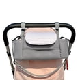 thumbnail image 4 of Univesal Cochecito Organizador Bolsa Partición interna portátil Gran capacidad Bolsa de pañales Almacenamiento de pañales, Sippy Cups Impermeable para gris claro Hugo Organizador de cochecito, 4 of 10