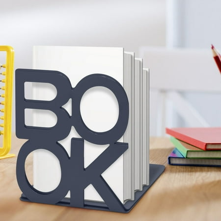 Teissuly 2 Pairs Holder, Letter Bookends, Book Stand Supports For