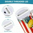 thumbnail image 3 of Yayeee 30oz Stainless Steel Tumbler with Straw and Handle Double-Wall Insulated Travel Water Bottle, White Striped Lemon, 3 of 8