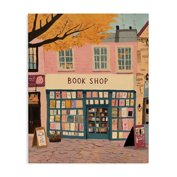 Stupell Industries Eclectic Fall Book Shop Facade Canvas Art, 16 x 20, by The Prints Vibe