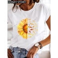 thumbnail image 5 of Top básico con estampado de mariposa de libélula explosiva para mujer, Camiseta holgada de manga corta con cuello redondo, camiseta de gran tamaño, ropa para mujer, 5 of 5