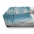 thumbnail image 3 of Cloud Soft Flannel Fleece Throw Blanket, Calming Scene of Rising Sun and Flying Seagulls over the Ocean, Cozy Plush for Indoor and Outdoor Use, 50" x 70", Azure Blue Baby Blue, by Ambesonne, 3 of 6