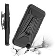 thumbnail image 3 of TJS for TCL 30 Z (T602DL) | TCL 30 LE Phone Case, with Tempered Glass Screen Protector, 3 in 1 Combo Belt Clip Holster Impact Resist Rugged Kickstand Cover for Alcatel TCL 30Z / TCL 30L (Black), 3 of 5