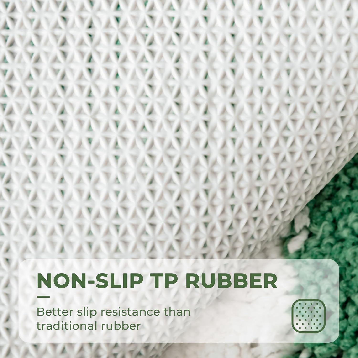 GRANNY SAYS Checkered Bathroom Rug, Absorbent Microfiber Ultra Soft Bath Mat Washable, Non-Slip Bath Rugs, 24" x 16", Green