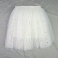 thumbnail image 1 of CAICJ98 Fleur Fille Robe Contraste Maille Manches Courtes Faux Cou Taille Haute Évasée une Robe de Ligne, Blanc, 1 of 1