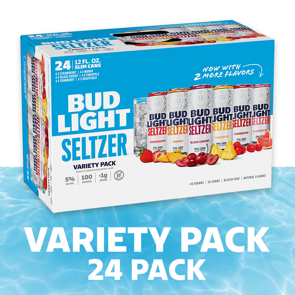 Bud Light Seltzer Variety Pack Gluten Free Hard Seltzer 24 Pack 12 Fl Oz Slim Cans Walmart Com Walmart Com
