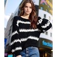 thumbnail image 4 of Womens Cute Sweaters Trendy Color Block Pullover Sweater Cable Knit Jumper Tops, 4 of 8