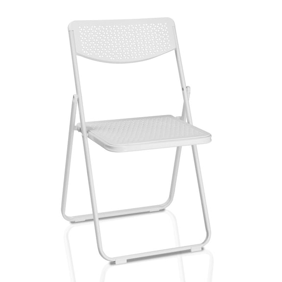 EBQOSK 6 Pack Plastic Folding Chairs, Lightweight Stackable Commercial Chairs, Portable Event Seats Indoor Outdoor for Home Event Party Picnic School Wedding White 6PC