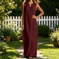 thumbnail image 6 of Iyufng Summer Dresses for Women 2026 Loose-Fit Casual Sleeveless Button-Down Patchwork Maxi Dress, 6 of 8