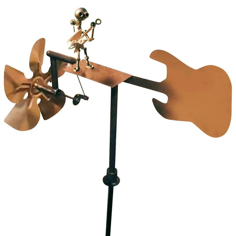 Handmade Metal Drummer Windmill,Wind-Powered Kinetic Sculpture