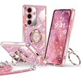 thumbnail image 1 of wonima11 LeYi Compatible for Galaxy A54-5G Phone Case: with 2Pcs Tempered Glass Screen Protector+ Full Camera Lens Protection,[Love Heart Pattern] Plating Gold Edge Women for Samsung Cover A 54, Pink, 1 of 1