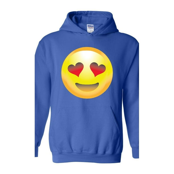 IWPF Unisex Emoji Smiling Face HeartShaped Eyes Hoodie Sweatshirt