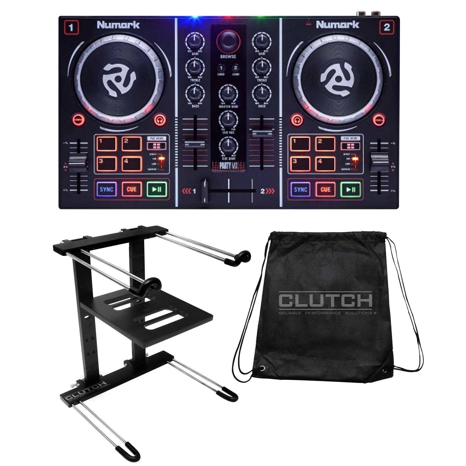 Party Mix Partymix Serato LE DJ Controller LED Lightshow w Laptop Stand