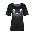 thumbnail image 3 of T-Shirt pour Femmes Imprimé Animal Chat Col Rond T-Shirt Ample Été Manches Courtes Décontracté, 3 of 9