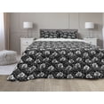 thumbnail image 1 of Floral Comforter & Sham Bedding Set, Repeating Monochrome Tree Peony Flower Classical Illustration, 3 pcs Duvet Set Microfiber Filling Quilt, 5 Sizes, Charcoal Grey Multicolor, by Ambesonne, 1 of 4