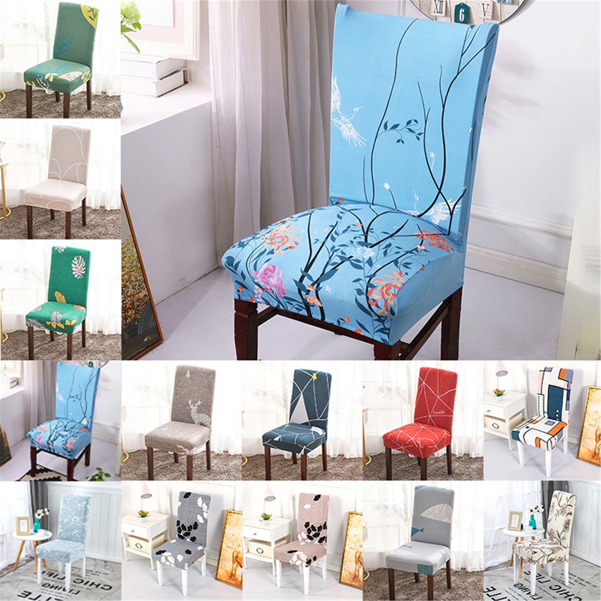 Dining Chair Cover Stretch Printed Seat Slipcover Wedding Banquet Party Decor us 