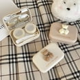 thumbnail image 2 of 2 Pack Contact Lens Case, Cute Easy Carry Container for Travel & Home Vision Care Kit with Mirror, Tweezers, Stick Connection, 2 of 6