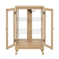 thumbnail image 6 of 2 Doors Curio Cabinet with Tempered Glass Doors, Curio Cabinets with Mirrored Back Panel and Adjustable Shelves, Lighted Display Cabinet for Home, Office Light Bulb Included, 6 of 15