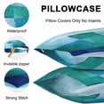 thumbnail image 5 of Lumbar Pillow Covers 20x12 Inch Set of 2, Teal Blue Oil Painting Waterproof Outdoor Pillow Covers, Modern Abstract Geometric Art Decorative Cushion Pillowcases for Couch, Sofa, Bed, Garden, Patio, 5 of 9