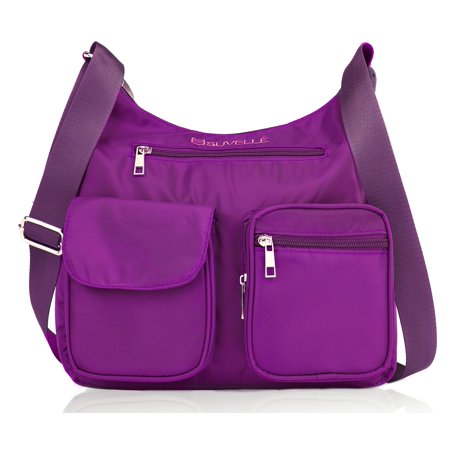 Suvelle Lightweight Carryall Travel RFID Blocking Protection Crossbody Bag Multi Pocket Shoulder Handbag