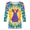 thumbnail image 5 of TaTaai Casual Easter T Shirt for Women 3/4 Sleeve Round Neck Loose Fit Printed Top Fashion Pullover Soft Stretchy Comfortable for Spring Daily Wear Party Gift, 5 of 5