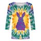 thumbnail image 4 of Camisetas de Pascua para las Mujeres Impresión de la Moda Suelta Casual Cuello Redondo Tres Cuartos de Manga Suéter, 4 of 5