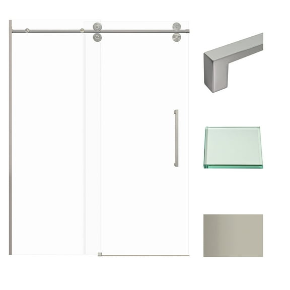 Transolid TBD608010C-S-BS 80" High X 59" Wide Bypass Frameless Shower Door - Brushed