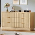 thumbnail image 6 of Dextrus 6-Drawer Double Dresser, MDF Fluted Chest of Drawers Storage Cabinet, Natural, 6 of 8