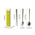 thumbnail image 3 of Binwennn Travel Cutlery Set Reusable Stainless Steel Travel Cutlery Sets Fork And Spoon Set For Picnic Cartoon Travel Tableware Set Cute Utensil Set With Liquid Compartment Portable Cu, 3 of 7