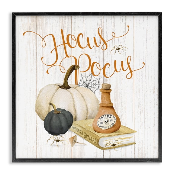 Stupell Industries Rustic Lodge Hocus Pocus Halloween Phrase Black Framed Giclee Art, 24 x 24, by Deane Beesley