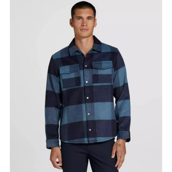 VRST Men's Wool Blend Plaid Shirt Jacket Size M