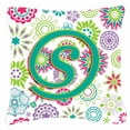 thumbnail image 2 of Carolines Treasures CJ2011-YPW1818 Letter Y Flowers Pink Teal Green Initial Canvas Fabric Decorative Pillow  18H x18W, 2 of 7