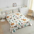 thumbnail image 3 of Erosebridal Funny Woodland Animal Bedding Full Comforter Set, Elk Raccoon Fox Down Comforter, Tree Flower Bedroom Decor, Reversible 3pcs, 3 of 7