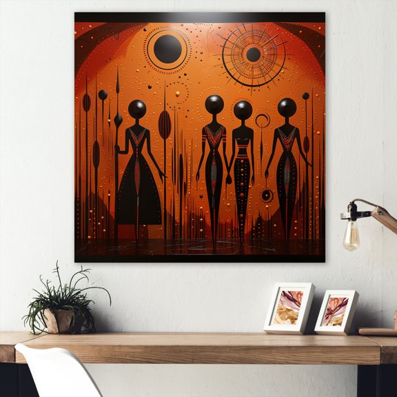 Designart "African Tribal flow XV" African Tribes Metal Wall Art