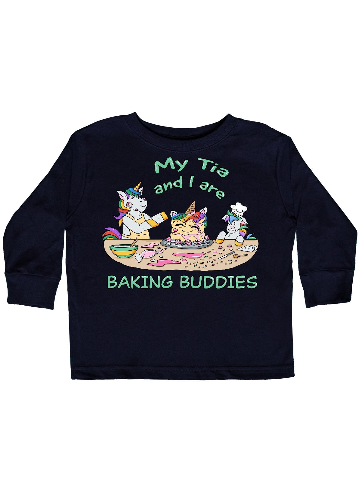 inktastic My T/ía Loves Me with Cute Rainbow Unicorn Baby T-Shirt