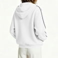 thumbnail image 5 of vdgthytj Sweatshirts for Women Full Zip Long Sleeve Drop Shoulder Side Striped Hooded Jackets Fall Winter Athleisure Outerwear with Pockets(X-Large,White), 5 of 7