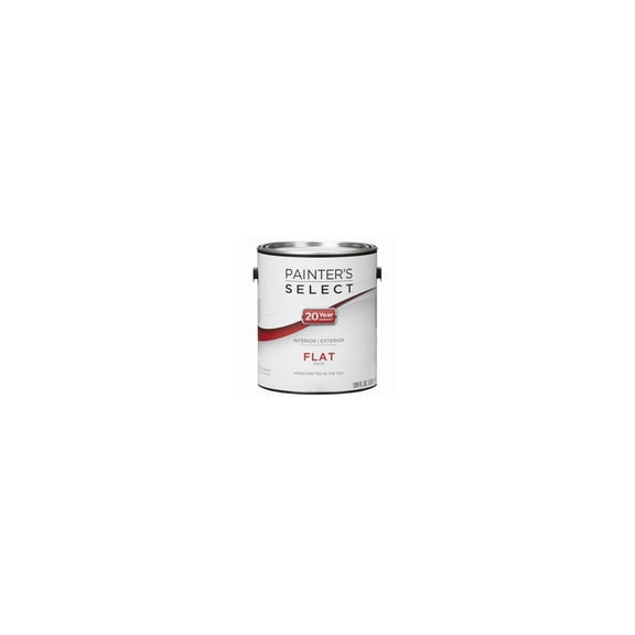 Painter's Select CPSP-GL Acrylic Latex Paint, Interior/Exterior, Pastel Base Flat, Tintable White, 1 Gallon - Quantity 1