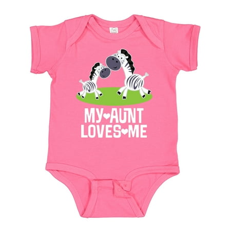 

Inktastic My Aunt Loves Me Zebra Zoo Animal Gift Baby Boy or Baby Girl Bodysuit