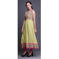 thumbnail image 3 of Bimba Robe Anarkali Beige à Fleurs pour Femmes, Kurti Imprimée Ethnique Indienne, Longue Kurta, Robe de Soirée, Très Grand, 3 of 6